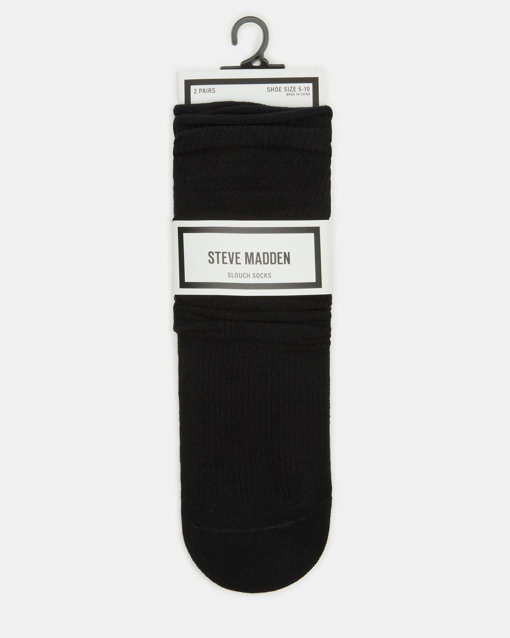2 PACK SLOUCHY CREW SOCKS BLACK WHITE Scrunch Socks | Steve Madden US
