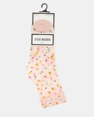 2 WILDFLOWER PACK TULLE SOCKS BLUSH Women's Anklet Socks | Steve Madden on Sale