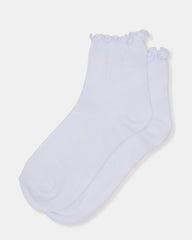 LETTUCE EDGE ANKLET SOCKS White Women's Anklet Socks | Steve Madden near me