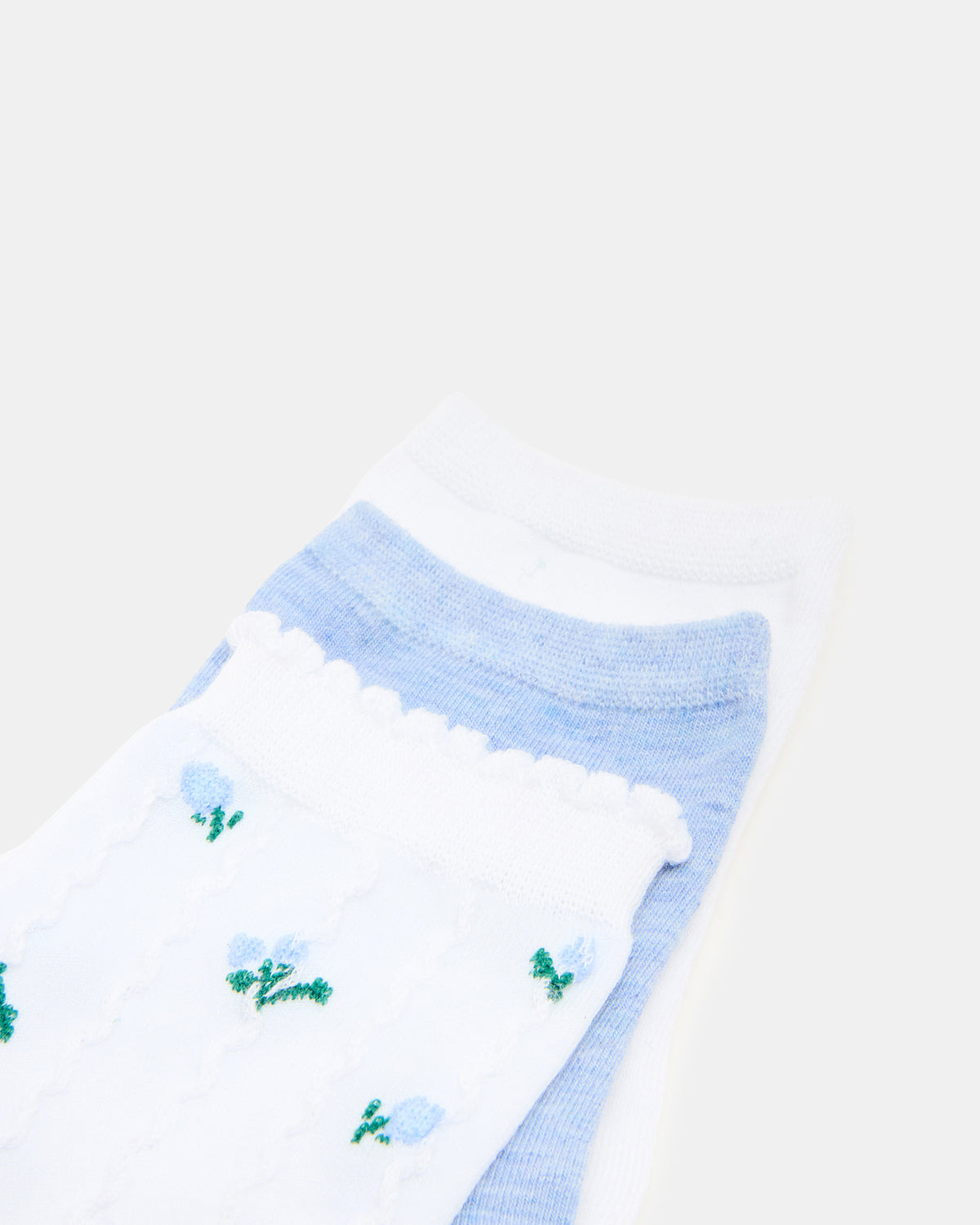 3 SPRING PACK FLOWER SOCKS WHITE MULTI | Steve Madden US