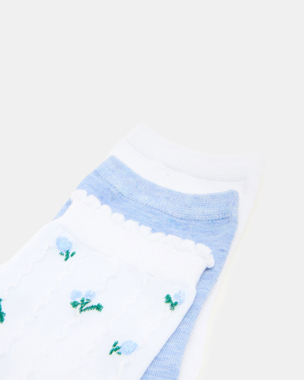 3 SPRING PACK FLOWER SOCKS WHITE MULTI | Steve Madden US
