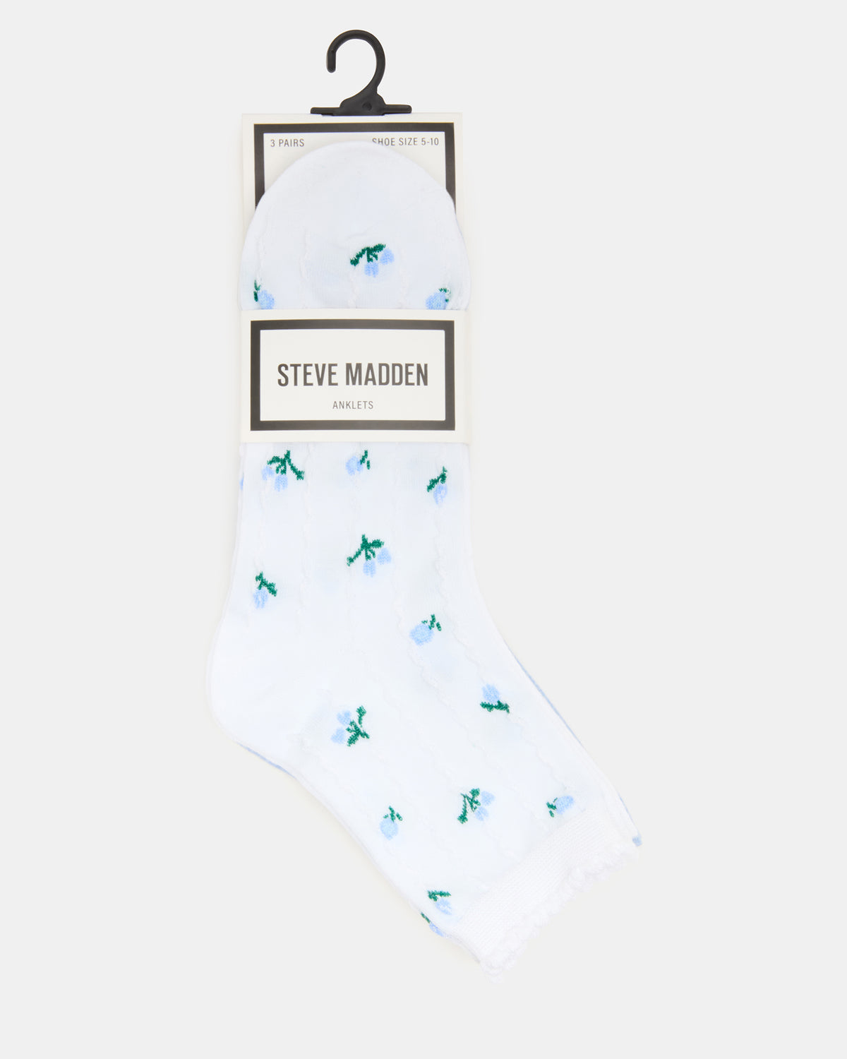 3 SPRING PACK FLOWER SOCKS WHITE MULTI | Steve Madden US