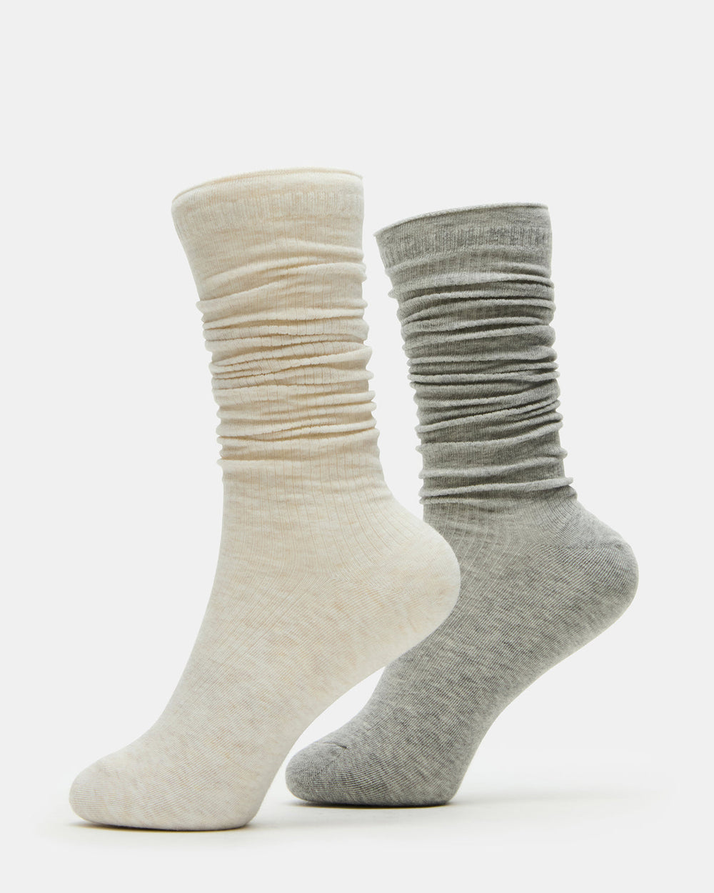 SLOUCHY RIB SOCKS OATMEAL HEATHER Scrunch Socks | Steve Madden for Sale