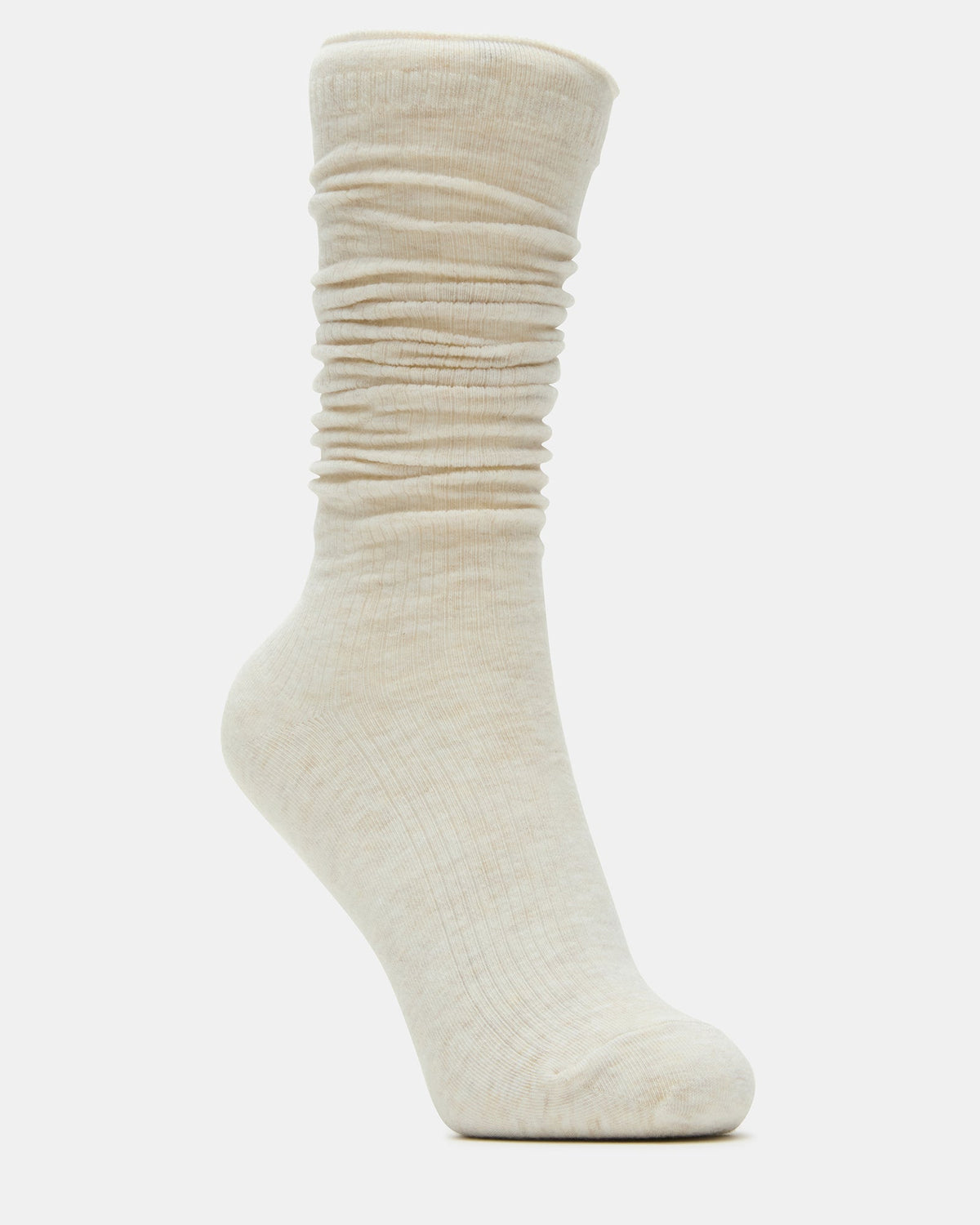 SLOUCHY RIB SOCKS OATMEAL HEATHER Scrunch Socks | Steve Madden for Sale