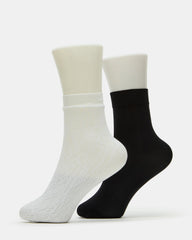 2 Pack Lace Anklet Women's Quarter Socks White | Steve Madden discount