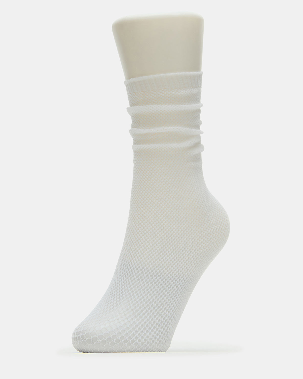 FISHNET SHLOUCHY CREW SOCKS White Women's Quarter Socks | Steve Madden US