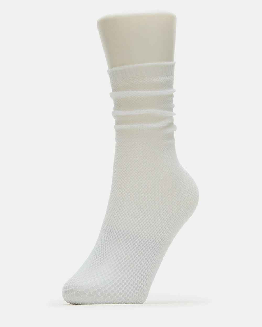 FISHNET SHLOUCHY CREW SOCKS White Women's Quarter Socks | Steve Madden US