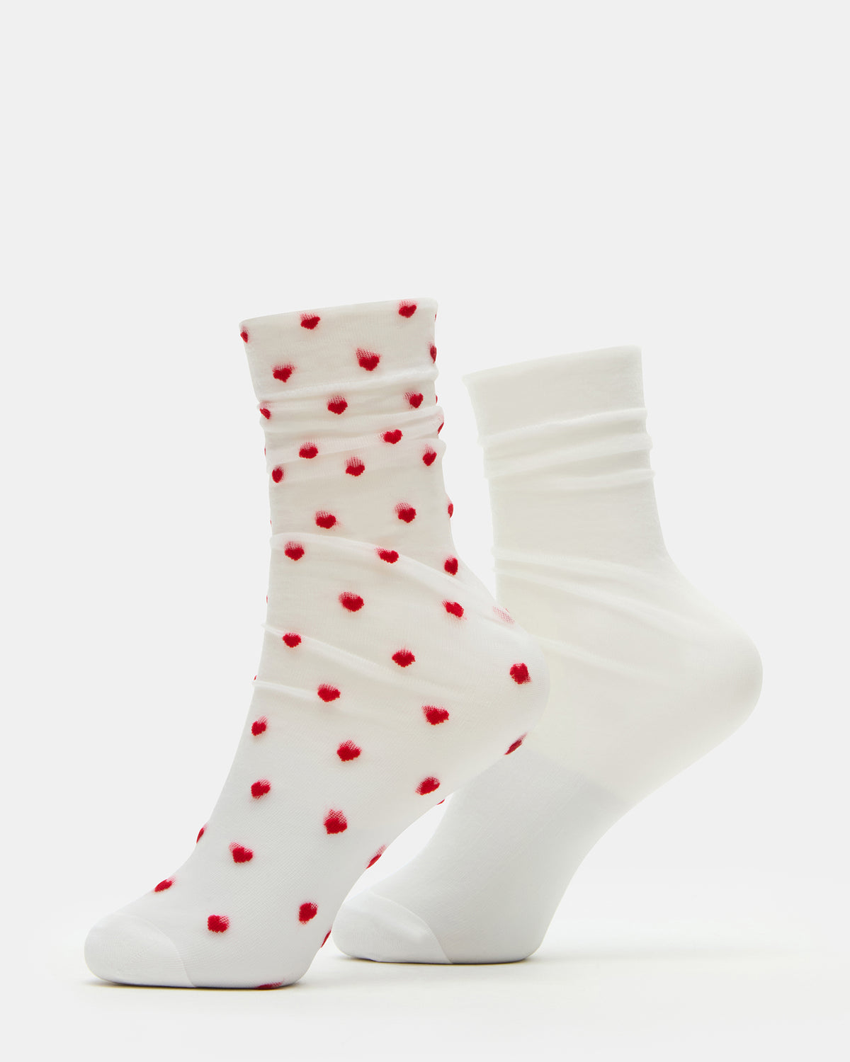2 Pack Heart Sheer Tulle Women's Anklet Socks White | Steve Madden near me
