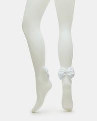 BRIDAL BOW TIGHTS Sheer White Women's Footed Tights | Steve Madden US