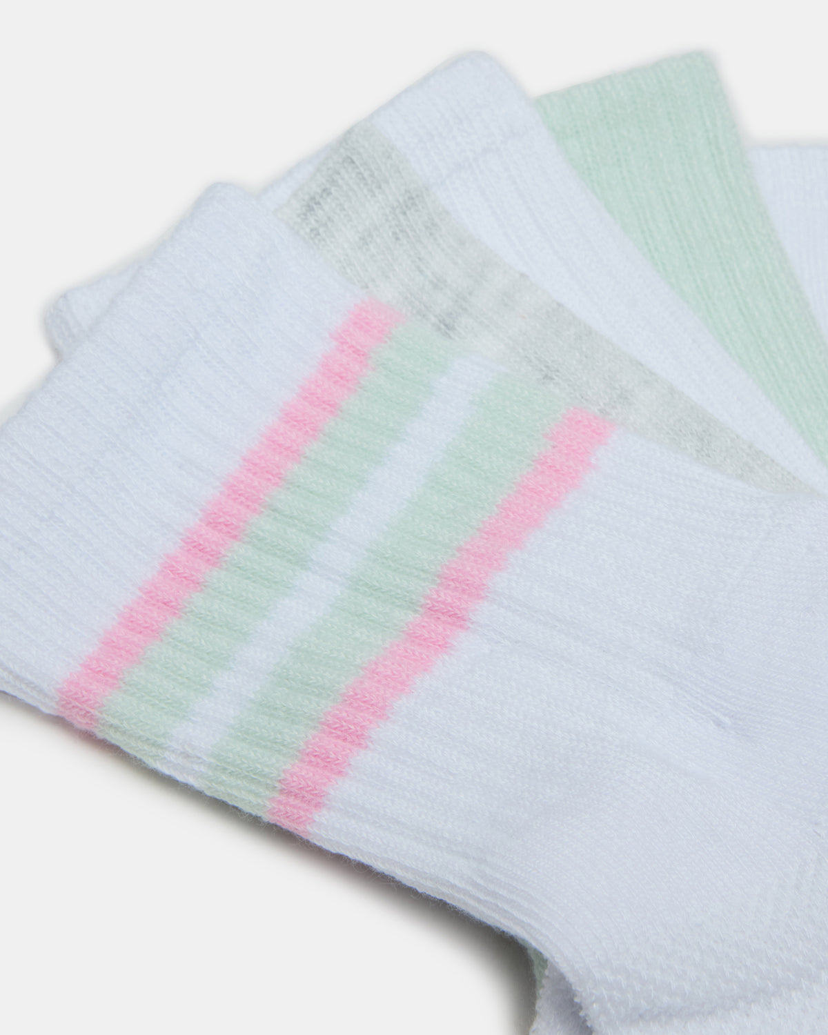 5 PACK STRIPED SOCKS White Multi Women's Stripe Athletic Socks | Steve Madden Sale