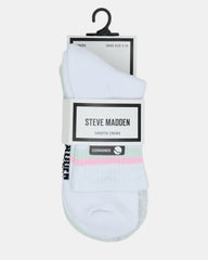 5 PACK STRIPED SOCKS White Multi Women's Stripe Athletic Socks | Steve Madden Sale