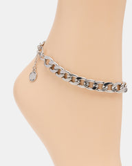 LINK CHAIN ANKLET Silver Women's | Steve Madden on Sale