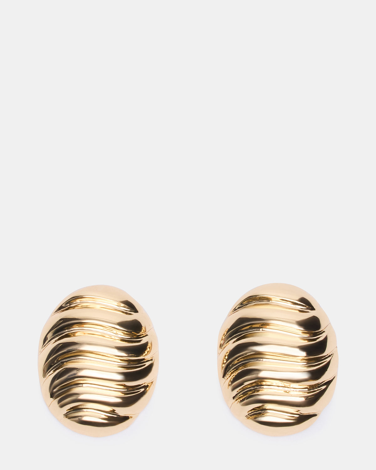 GROOVED CIRCULAR STUD EARRINGS GOLD Women's Sculpted Grooved Stud Earrings | Steve Madden discount