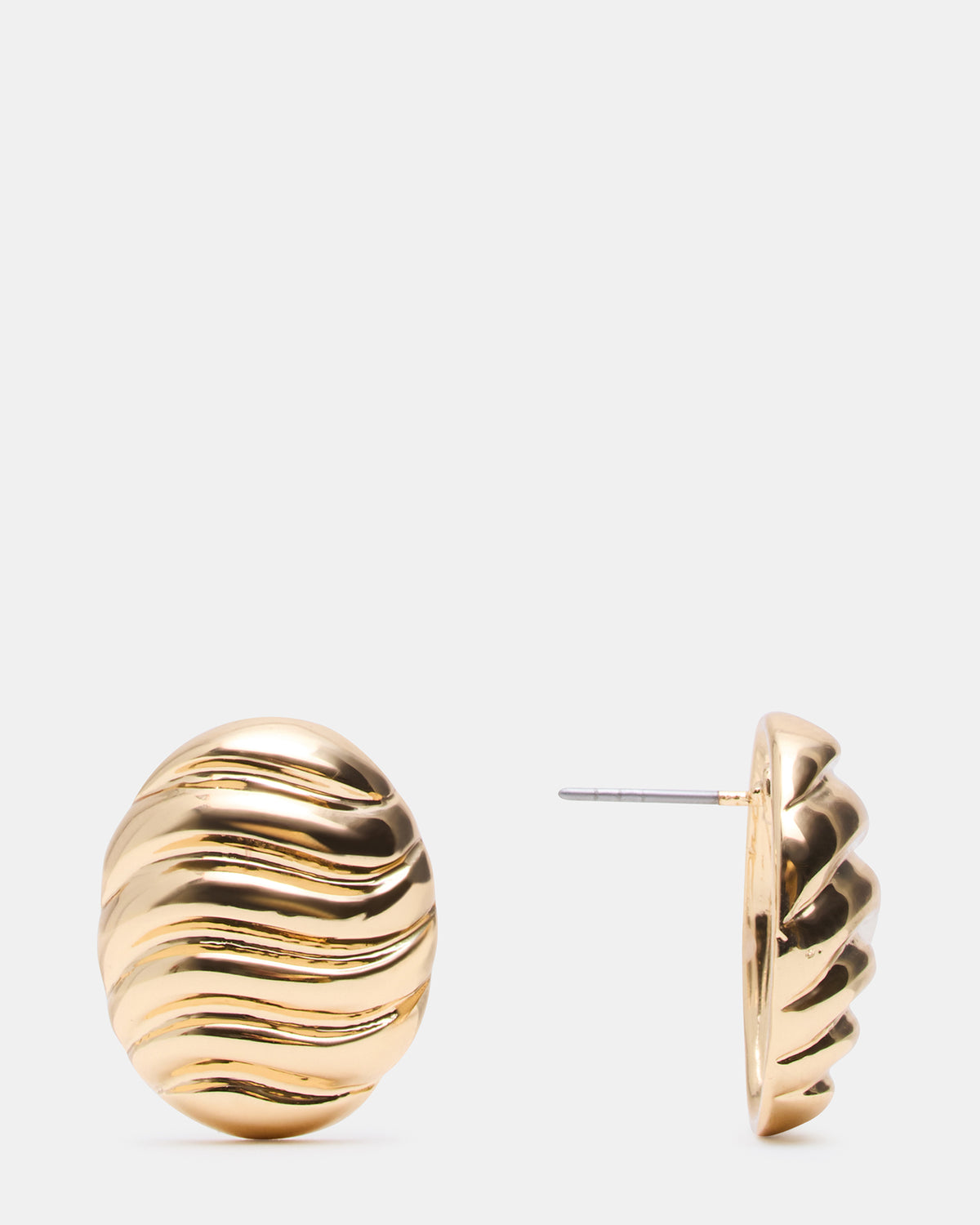 GROOVED CIRCULAR STUD EARRINGS GOLD Women's Sculpted Grooved Stud Earrings | Steve Madden discount