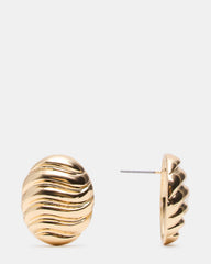 GROOVED CIRCULAR STUD EARRINGS GOLD Women's Sculpted Grooved Stud Earrings | Steve Madden discount