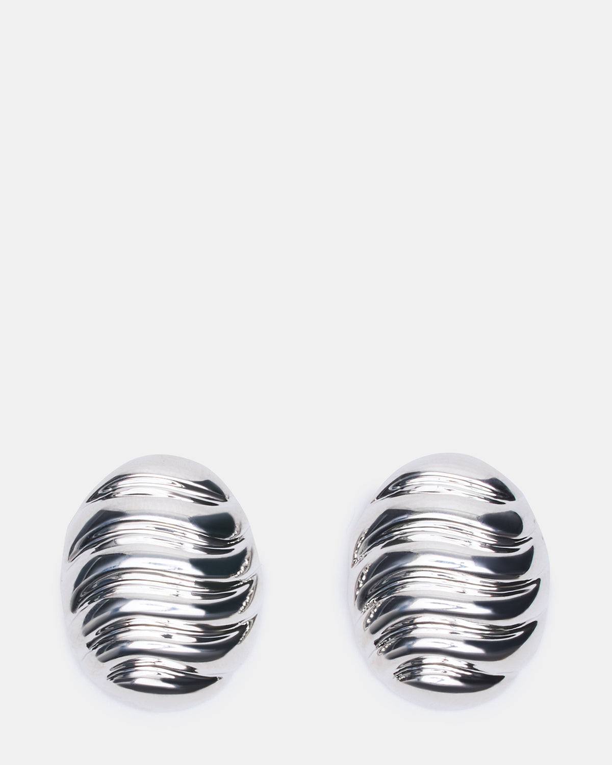 GROOVED CIRCULAR STUD EARRINGS SILVER Women's Sculpted Grooved Stud Earrings | Steve Madden outlet
