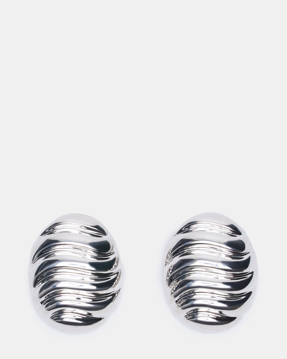 GROOVED CIRCULAR STUD EARRINGS SILVER Women's Sculpted Grooved Stud Earrings | Steve Madden outlet