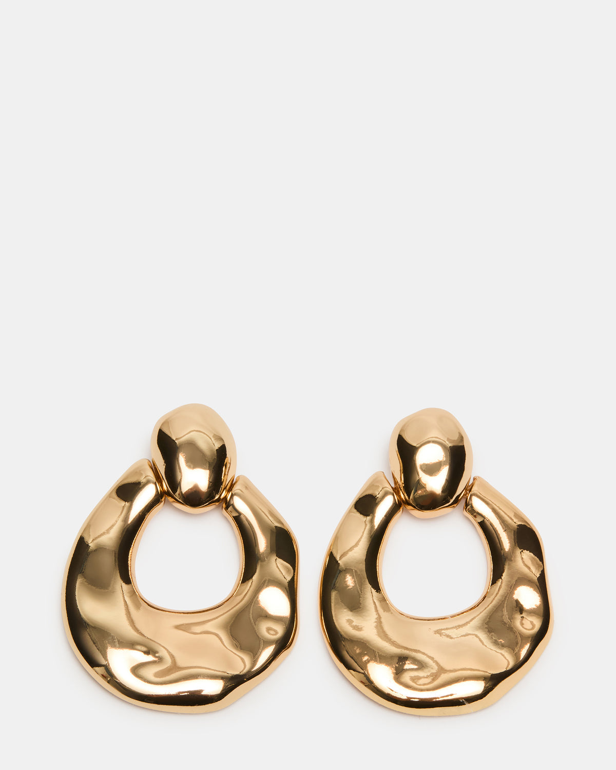 DOOR KNOCKER EARRINGS GOLD Women's Gold Finish Door Knocker Large Earrings | Steve Madden on Sale