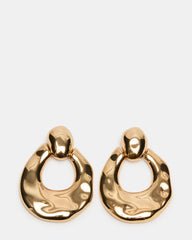 DOOR KNOCKER EARRINGS GOLD Women's Gold Finish Door Knocker Large Earrings | Steve Madden on Sale