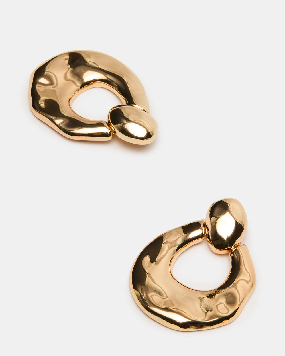 DOOR KNOCKER EARRINGS GOLD Women's Gold Finish Door Knocker Large Earrings | Steve Madden on Sale