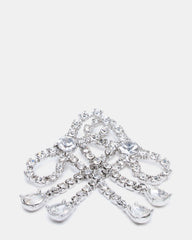 RHINESTONE BOW EARRINGS SILVER Women's Embellished Bow Post-Back Earrings | Steve Madden near me