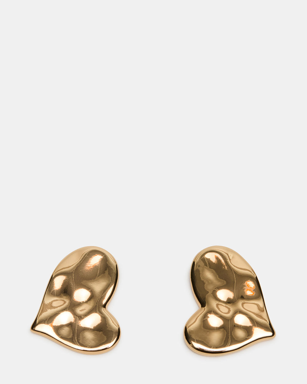 TEXTURED HEART STUD EARRINGS GOLD Women's Textured Heart Stud Earrings | Steve Madden discount