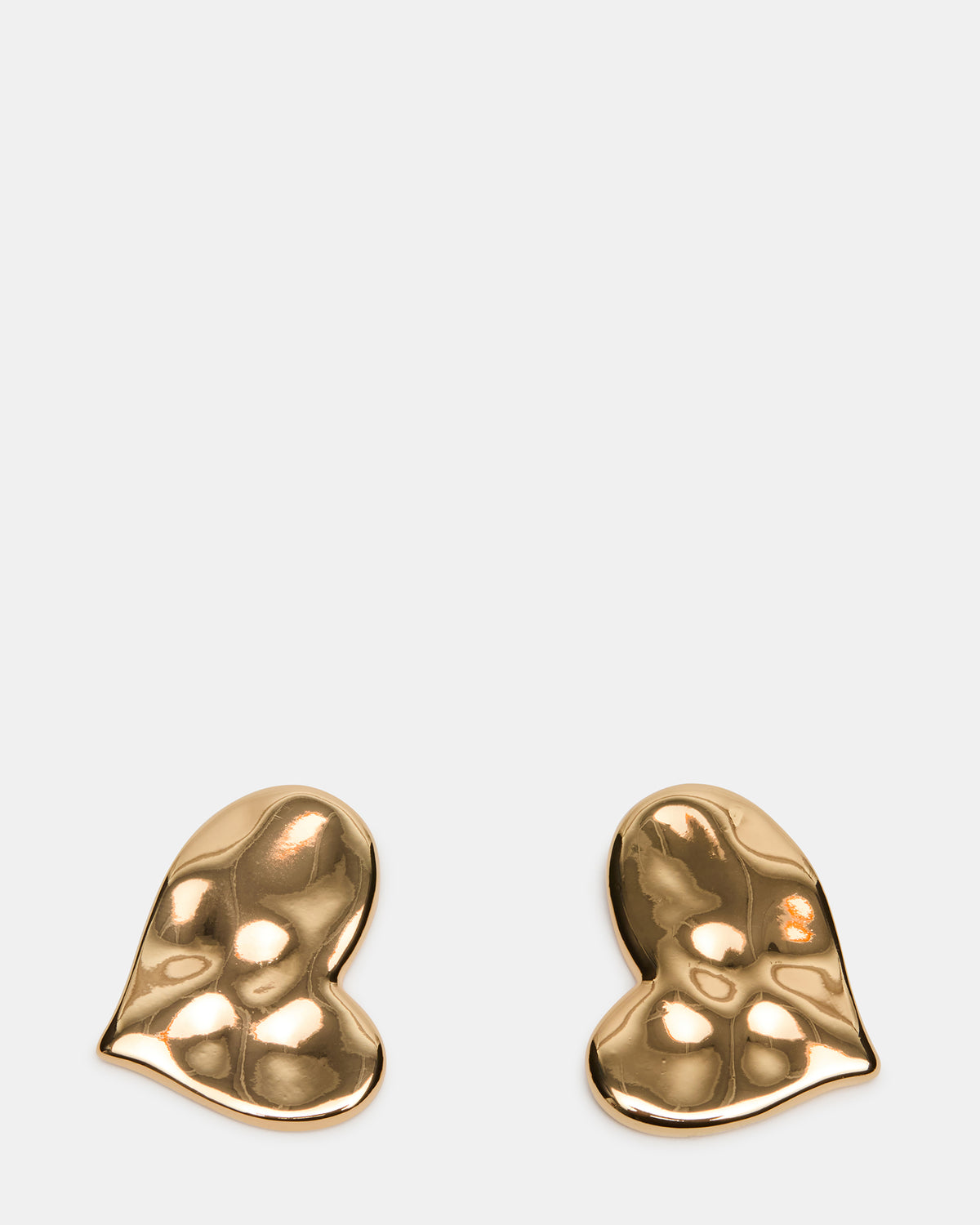 TEXTURED HEART STUD EARRINGS GOLD Women's Textured Heart Stud Earrings | Steve Madden discount