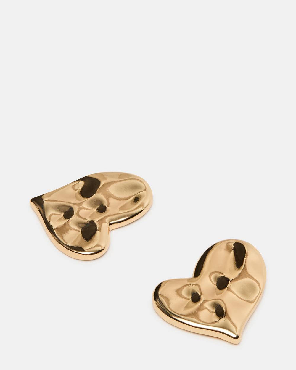 TEXTURED HEART STUD EARRINGS GOLD Women's Textured Heart Stud Earrings | Steve Madden discount