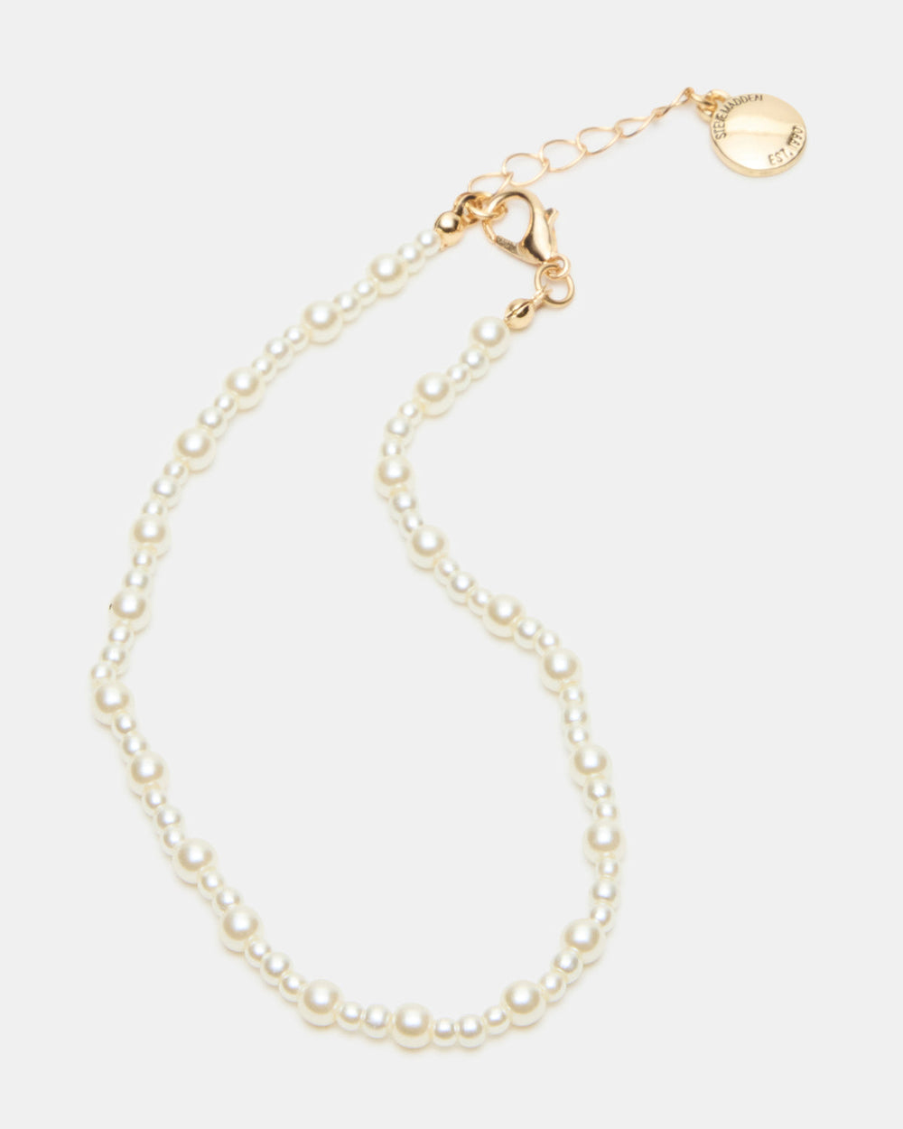 3-PIECE CHAIN ANKLET SET Women's Gold Chain Pearl Embellished Anklet Set | Steve Madden on Sale