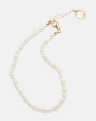 3-PIECE CHAIN ANKLET SET Women's Gold Chain Pearl Embellished Anklet Set | Steve Madden on Sale
