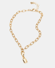 LOCK CHARM ANKLET SET Women's Lock Chain Multi Anklet Set | Steve Madden online