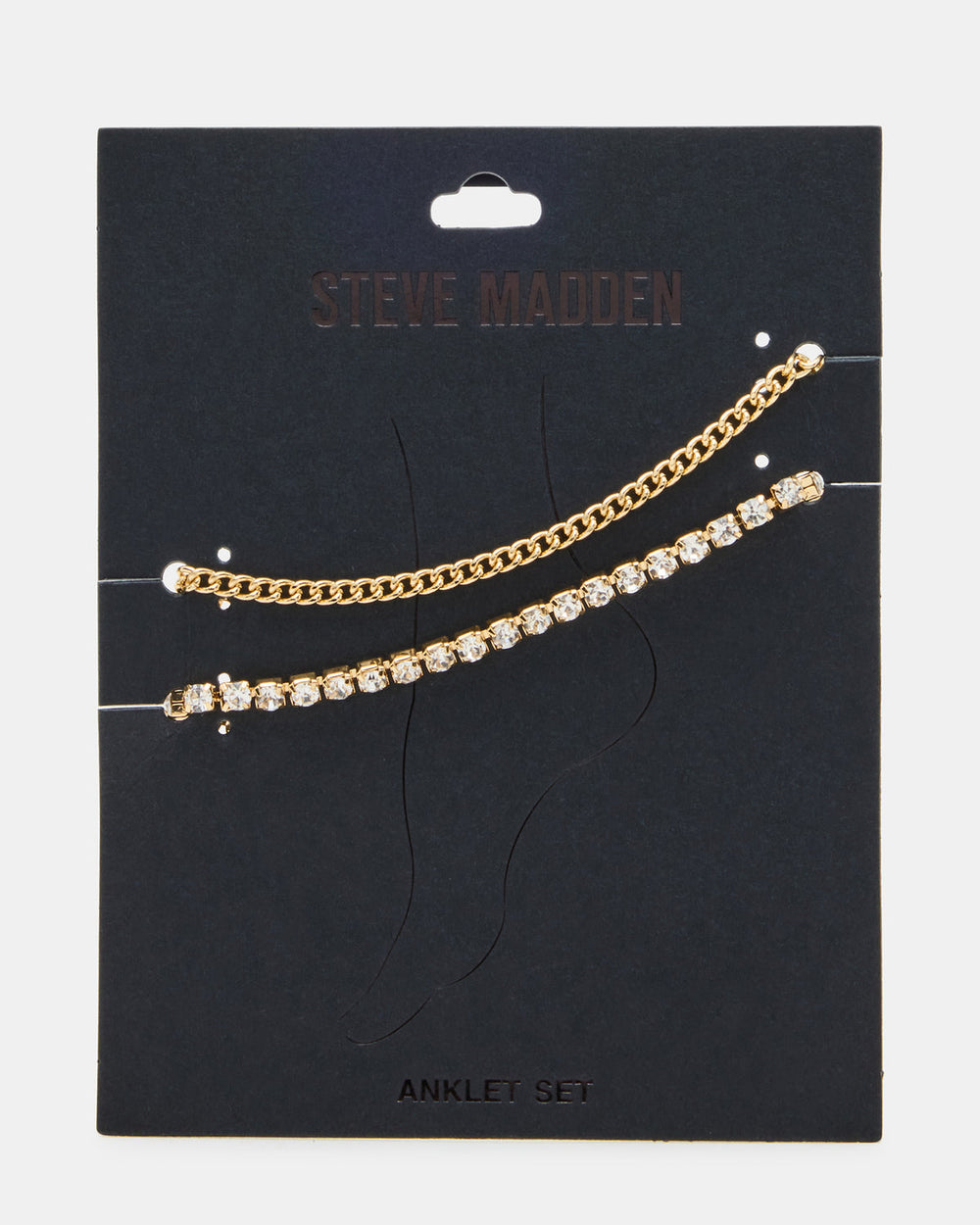 2-PIECE RHINESTONE CHAIN ANKLET SET Women's Pearl Embellished ChaiN Anklet Set | Steve Madden US
