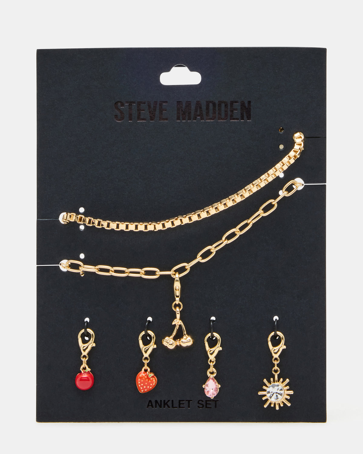 CHERRY CHARM ANKLET SET Women's Cherry Chain Multi Anklet Set | Steve Madden Sale