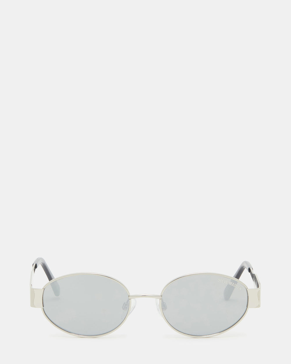 MYSTIE Shiny Silver Frame Oval Sunglasses | Steve Madden near me
