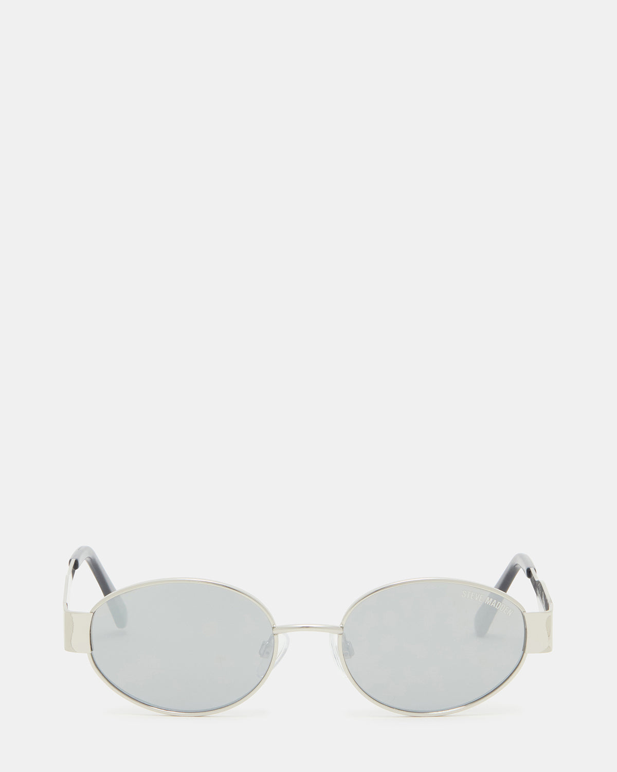 MYSTIE Shiny Silver Frame Oval Sunglasses | Steve Madden near me