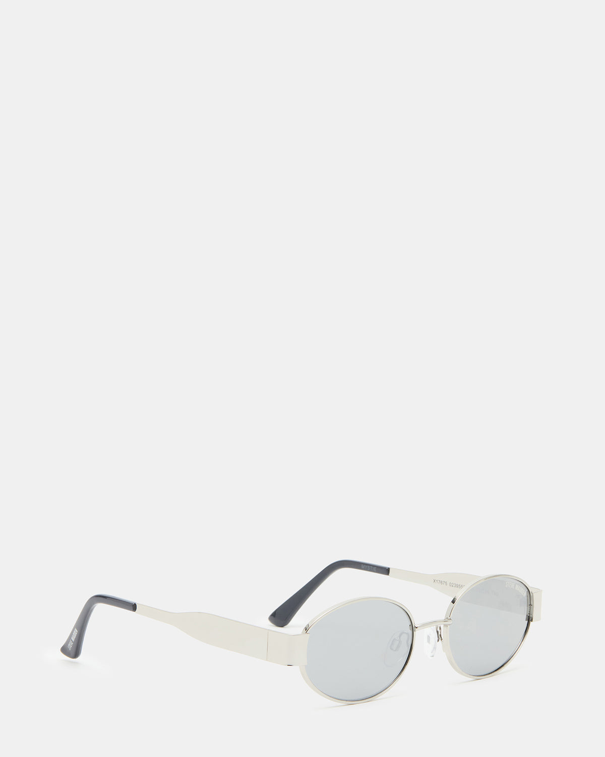 MYSTIE Shiny Silver Frame Oval Sunglasses | Steve Madden near me