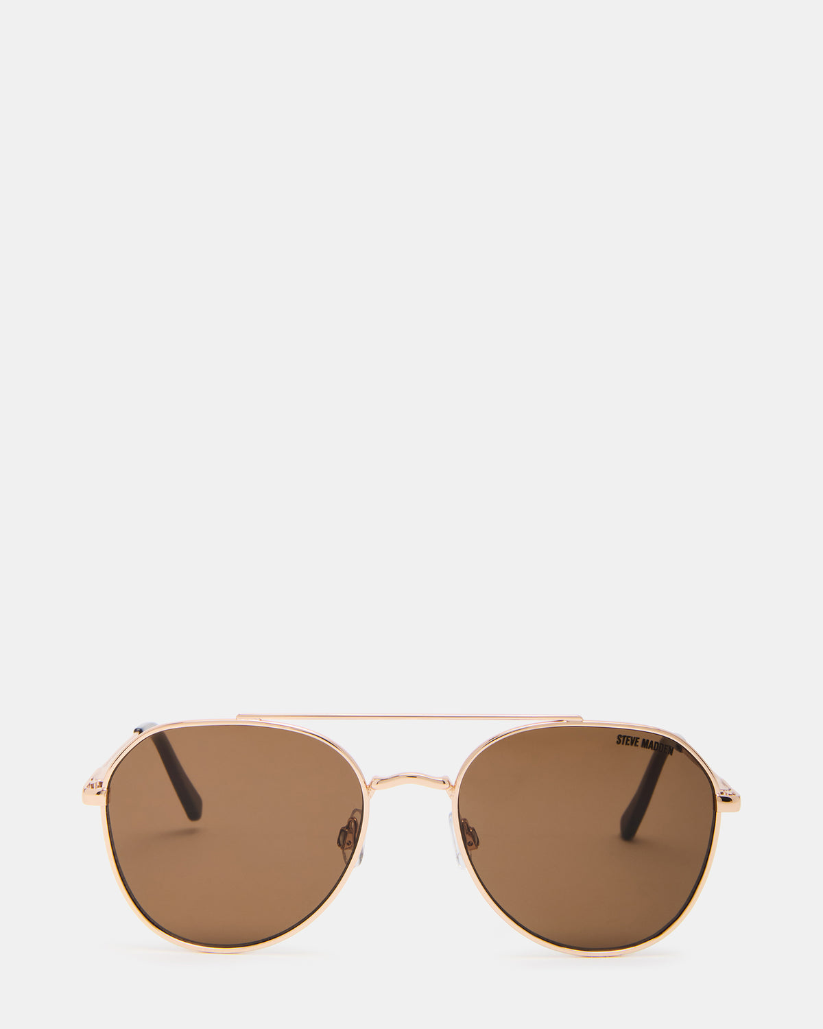 AYDIN Gold Solid Brown Gold Frame Sunglasses | Steve Madden online