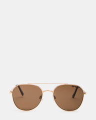 AYDIN Gold Solid Brown Gold Frame Sunglasses | Steve Madden online