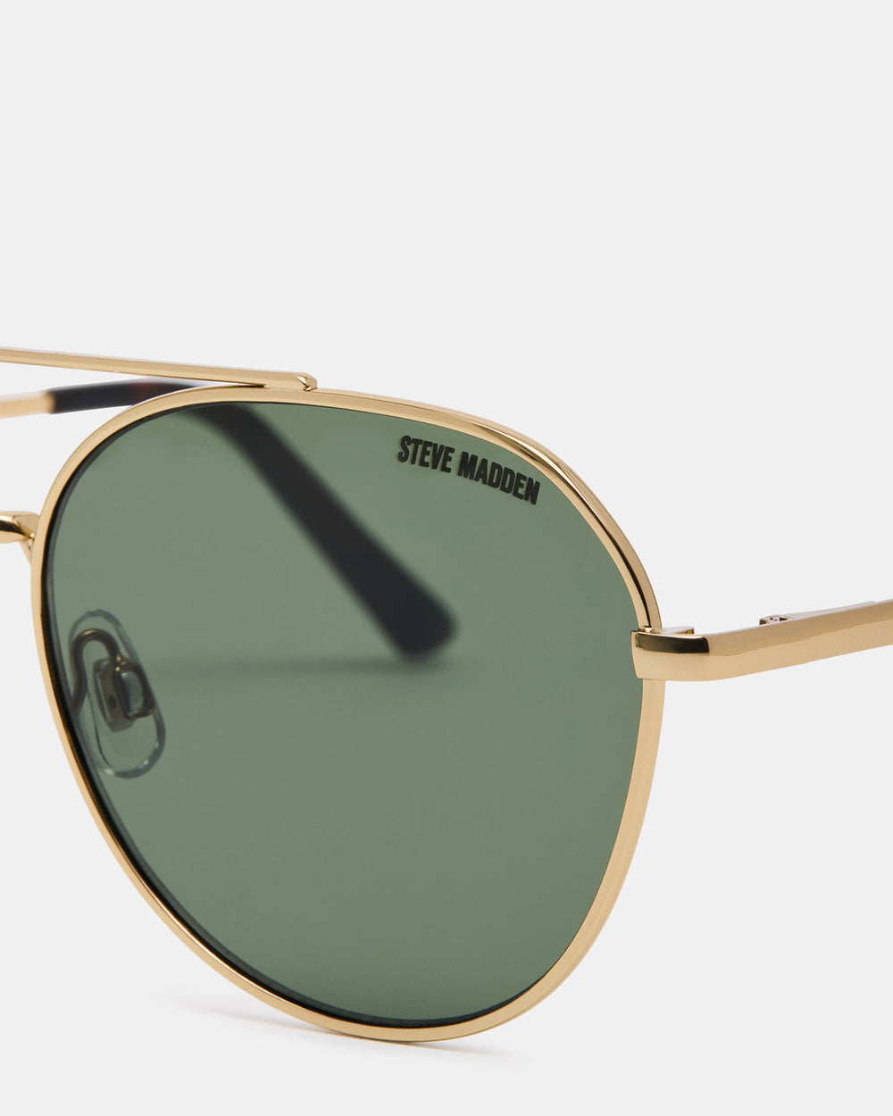 AYDIN Gold Solid Green Gold Frame Sunglasses | Steve Madden outlet