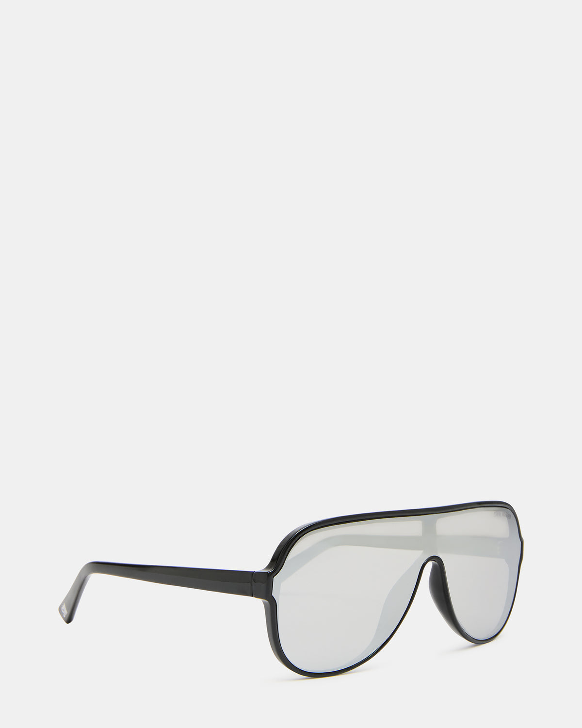 KERBIE Black Silver Flash Shield Sunglasses | Steve Madden Sale