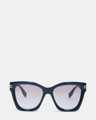 TAISIA Navy Milky Opaque Silver Flash Cat Eye Sunglasses | Steve Madden on Sale