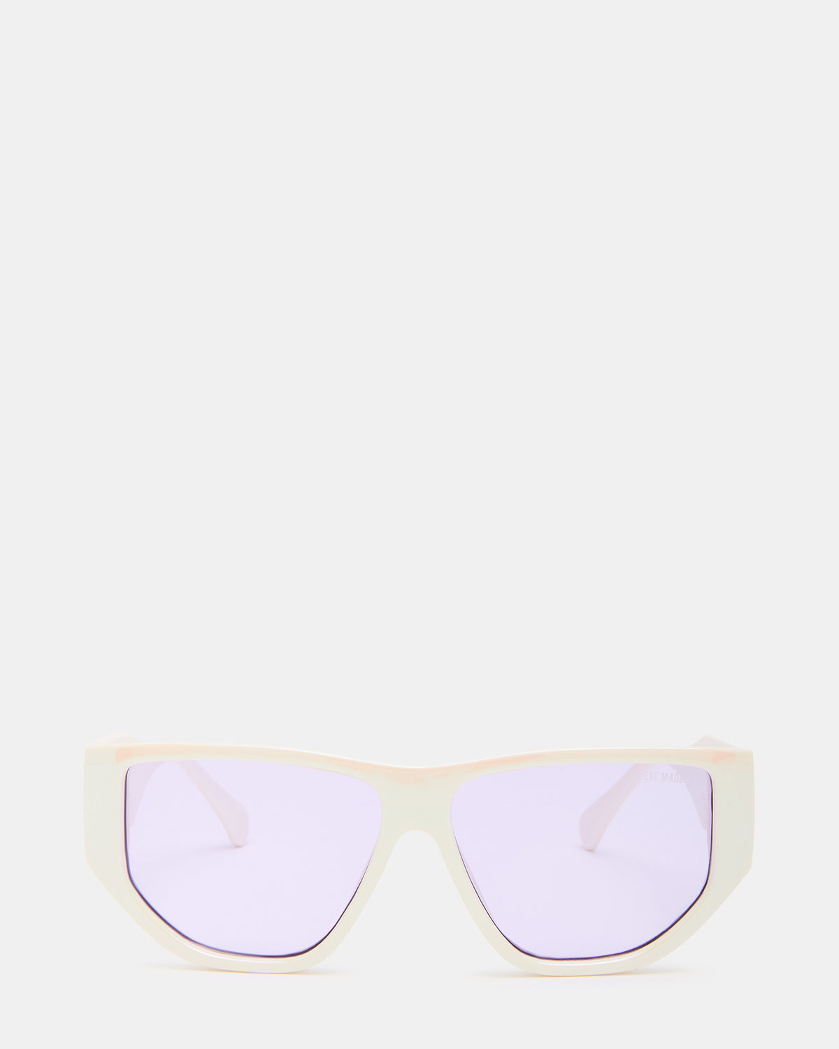NICKO Off-White Iridescent Opaque Sunglasses | Steve Madden near me