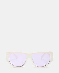 NICKO Off-White Iridescent Opaque Sunglasses | Steve Madden near me