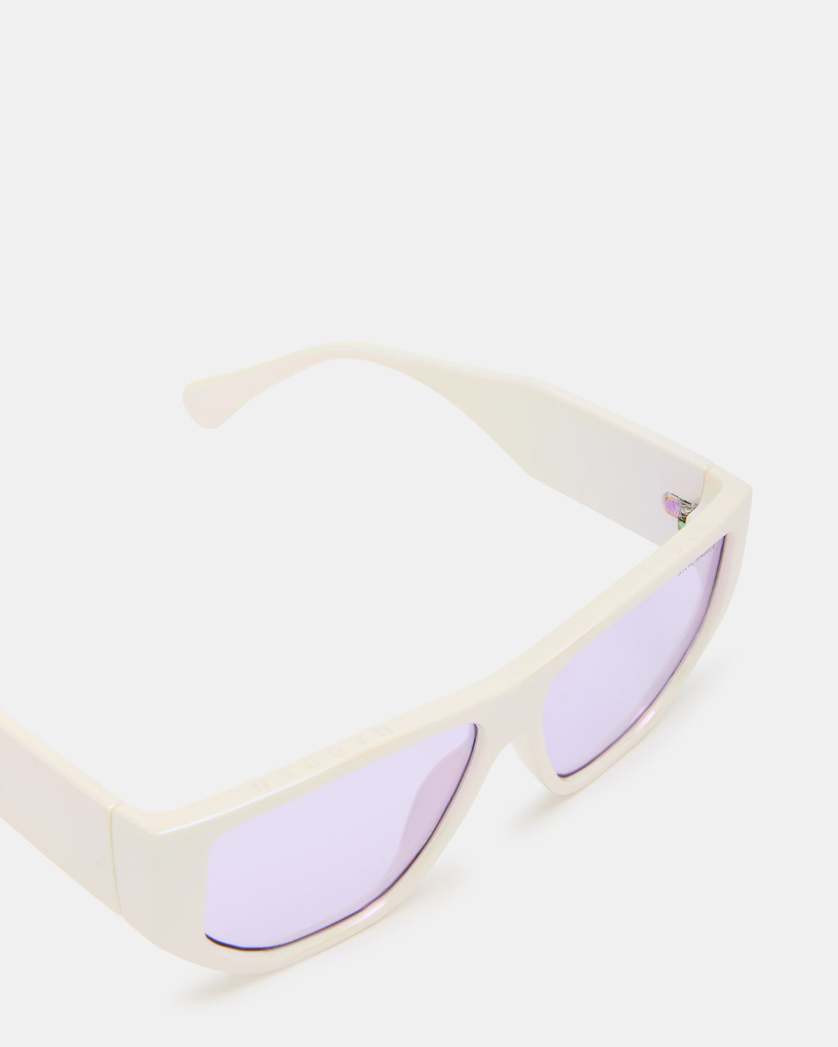 NICKO Off-White Iridescent Opaque Sunglasses | Steve Madden near me