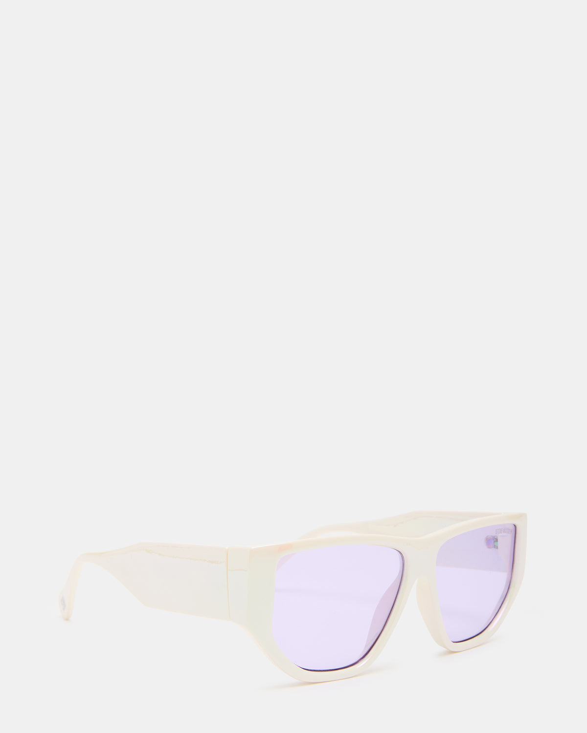 NICKO Off-White Iridescent Opaque Sunglasses | Steve Madden near me