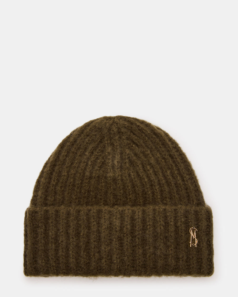 LOGO BEANIE Grape Leaf Fuzzy RIbbed Knit Women's Beanie | Steve Madden for Sale