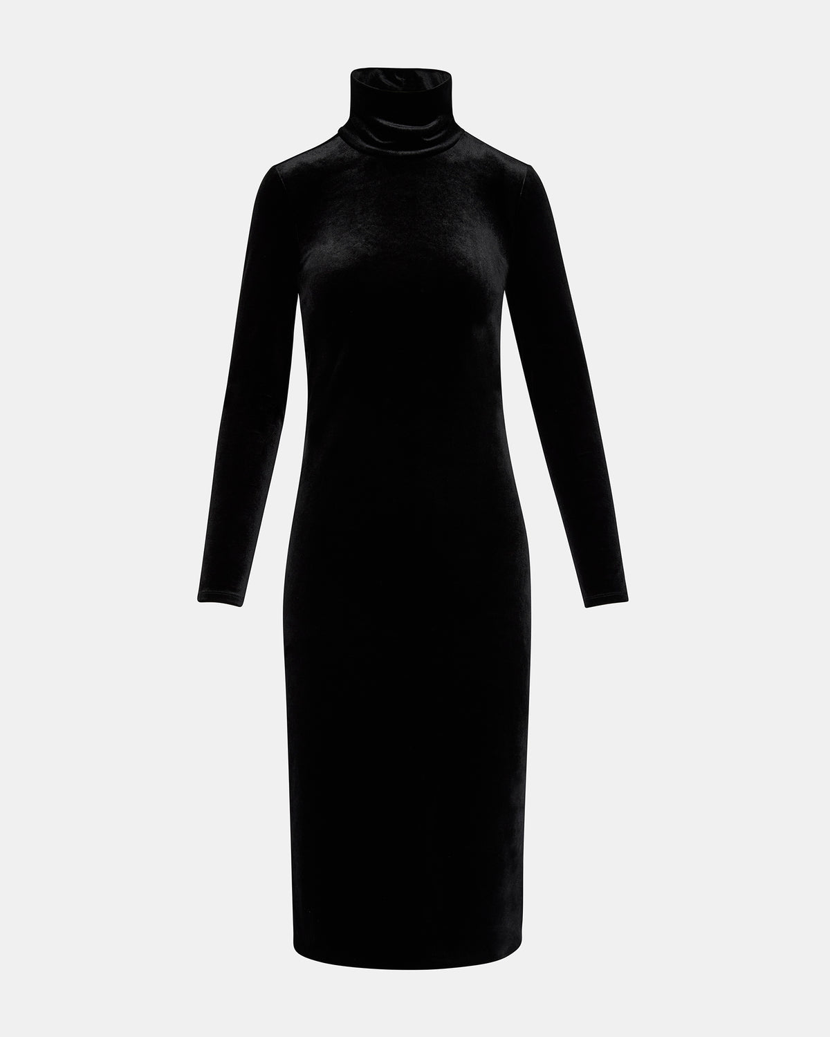 SKYLER Dress Black | Women's Long-Sleeved Turtleneck Velvet Dress | Steve Madden discount