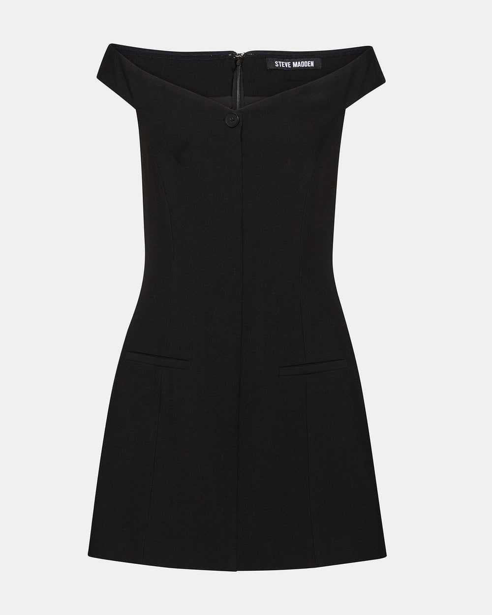 YANA Black Off-The-Shoulder Pleated Women's Dress | Steve Madden online
