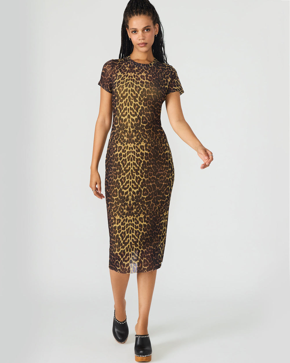 HAILEE Hot Sports Print Mesh Short-Sleeved Bodycon Women's Dress | Steve Madden US
