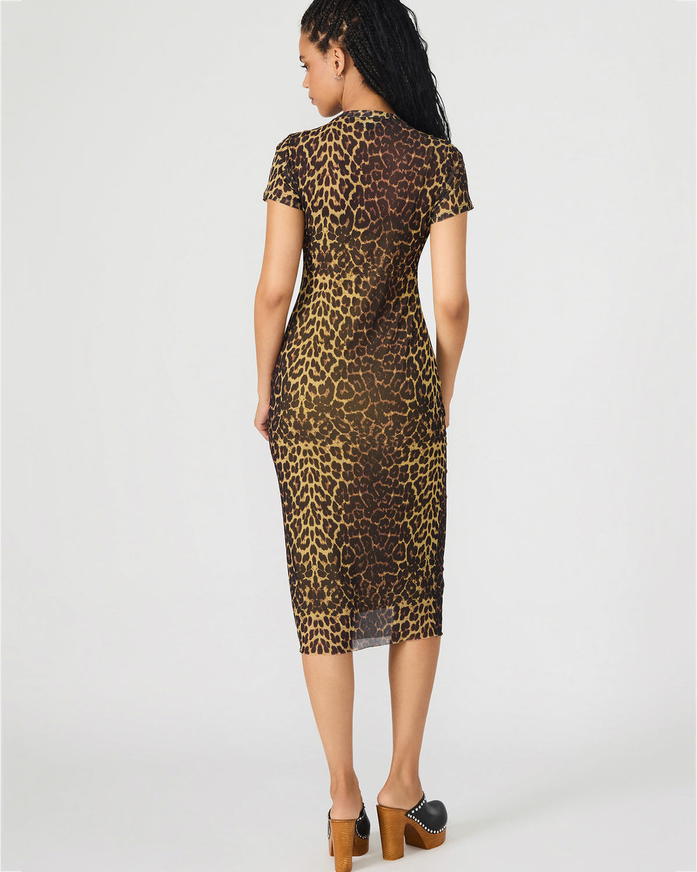 HAILEE Hot Sports Print Mesh Short-Sleeved Bodycon Women's Dress | Steve Madden US
